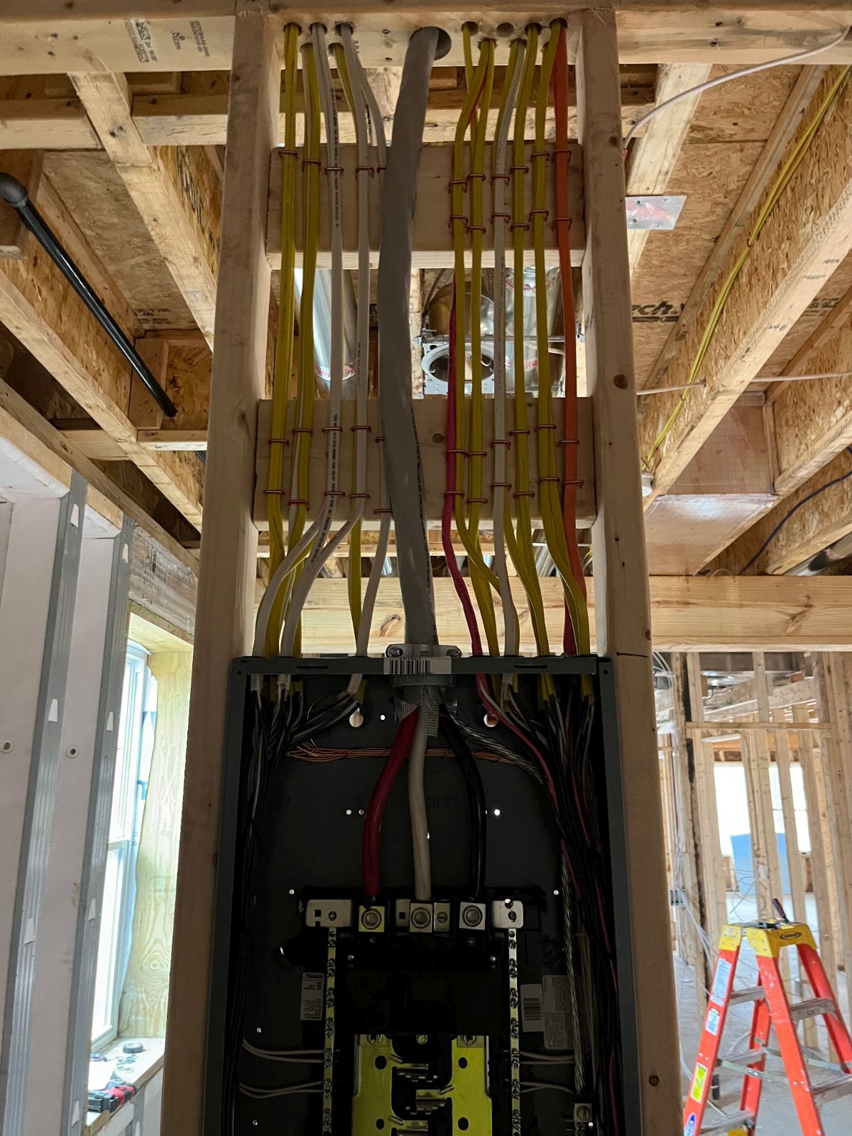 Electrical panel rough-in wiring