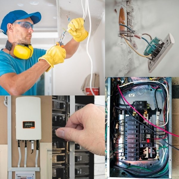 A trusted electrician wiring and servicing a breaker panel