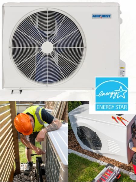 Heat pump cooling a home in summer